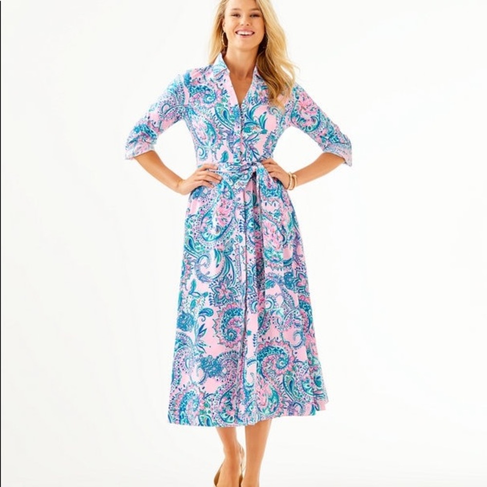 NWT Lilly Pulitzer Mira Midi Shirtdress